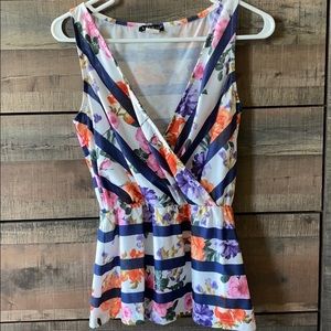 VENUS plunge peplum, sleeveless top